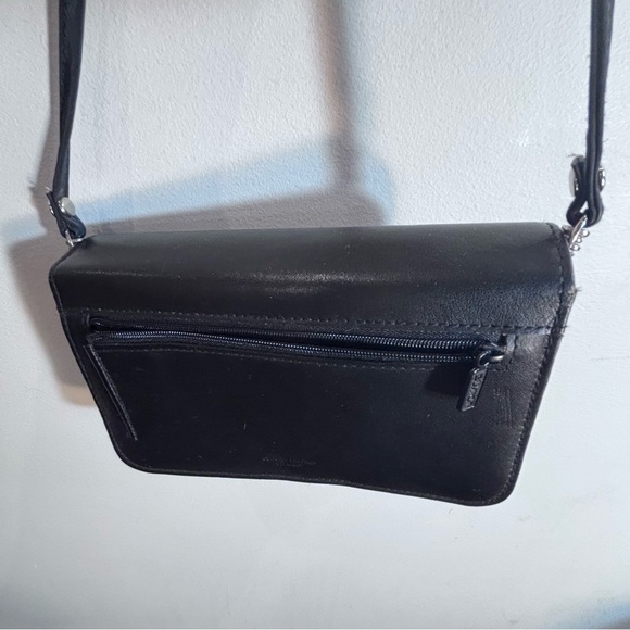 BUXTON Leather Crossbody Wallet Bag Many Compartments Inner Mirror Zipper Snap - Picture 9 of 12